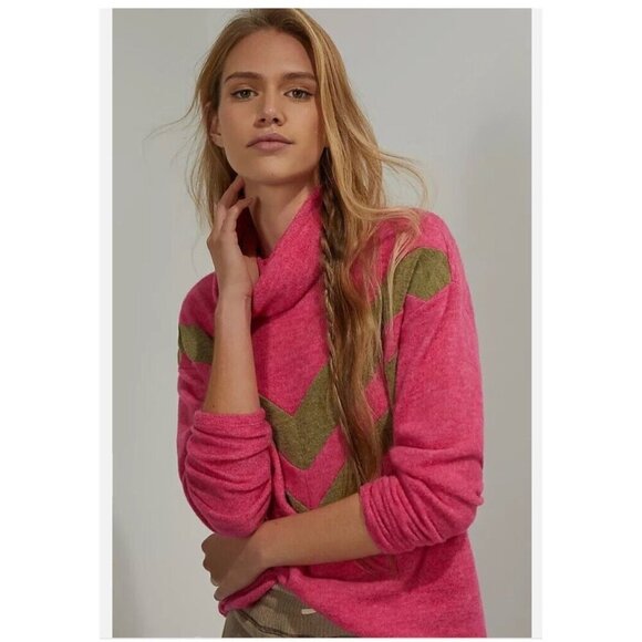 NWT ANTHROPOLOGIE Ella Mara Turtleneck Sweater Size XXSP Pink - Picture 7 of 11
